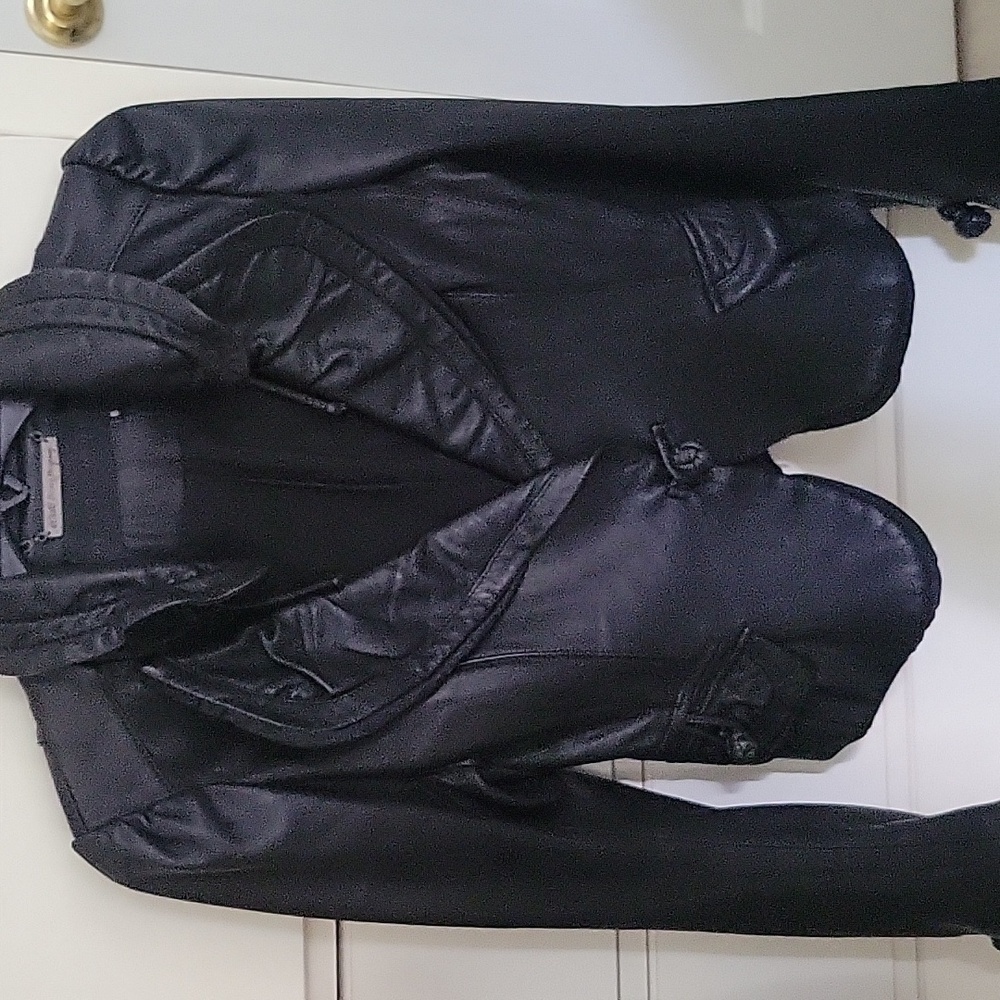 Korean Y2K Designer Black Lambskin Leather Jacket Blazer Buttery Soft
